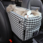 Pet car armrest box kennel with flip top cover