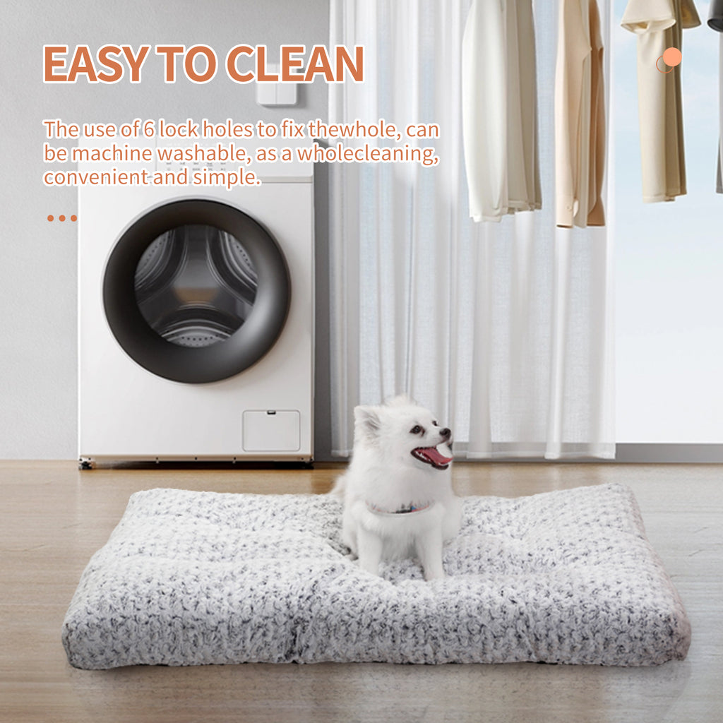 Dog bed shown in kennel setting