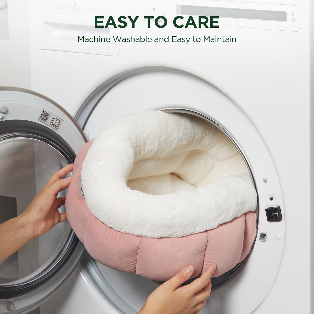 Round donut pet bed with raised sides