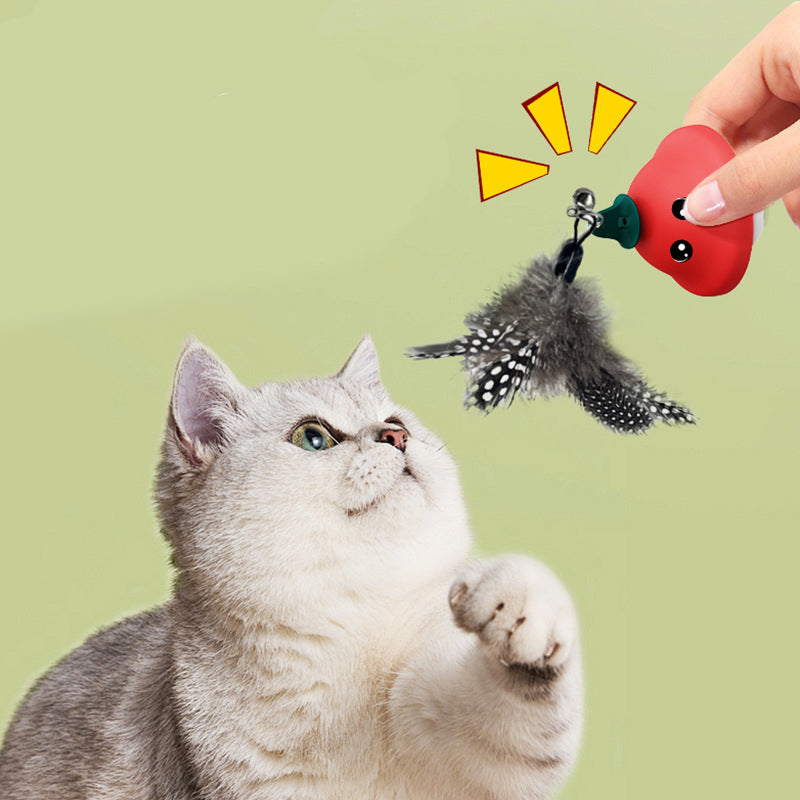 Red cat wand suction cup toy