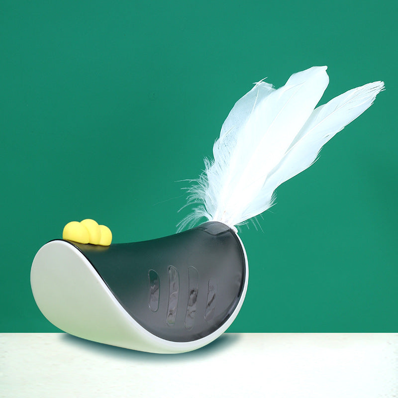 Swinging chicken cat treat toy, color variant
