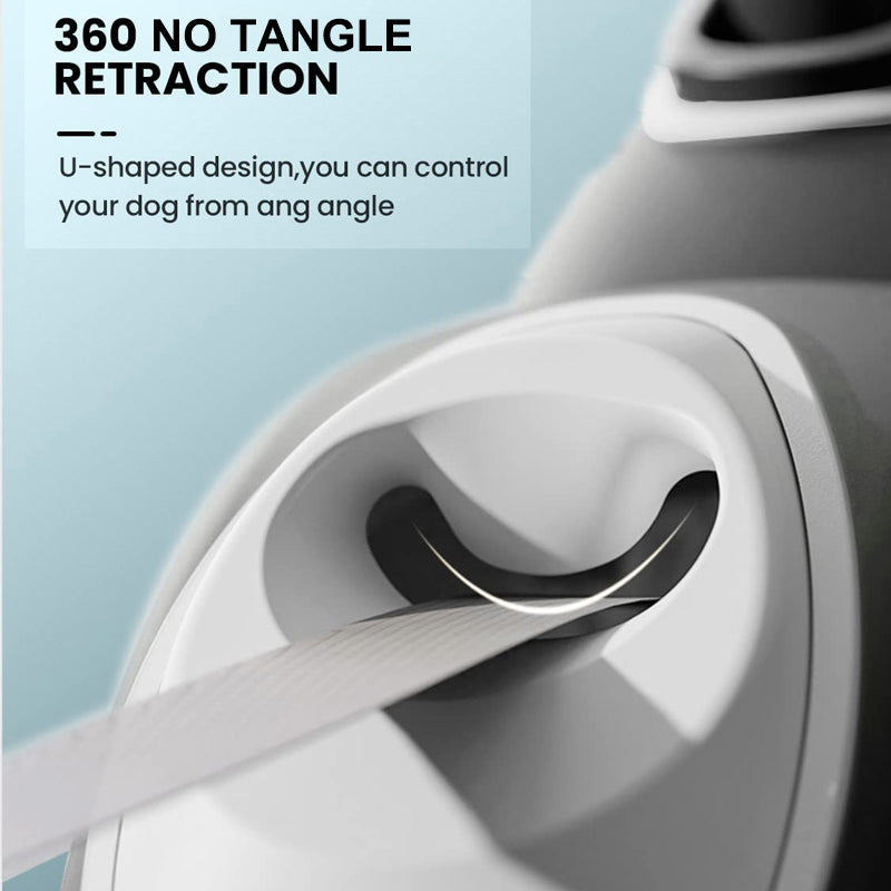 Dog leash with built-in light and waste bag dispenser