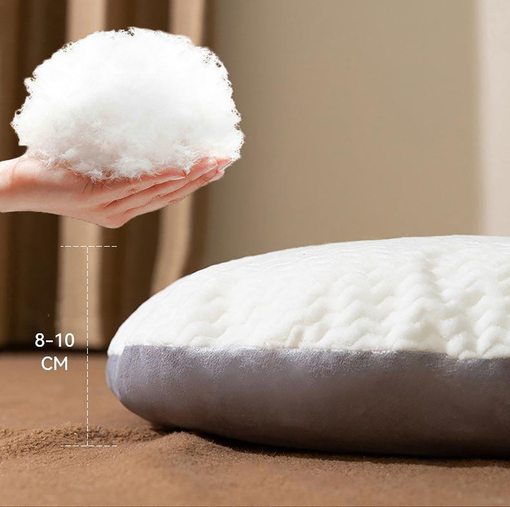 Close-up of dog bed plush material
