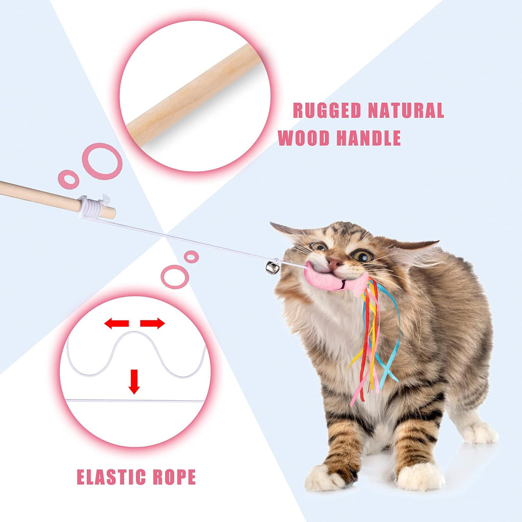 Cat wand toy in blue color