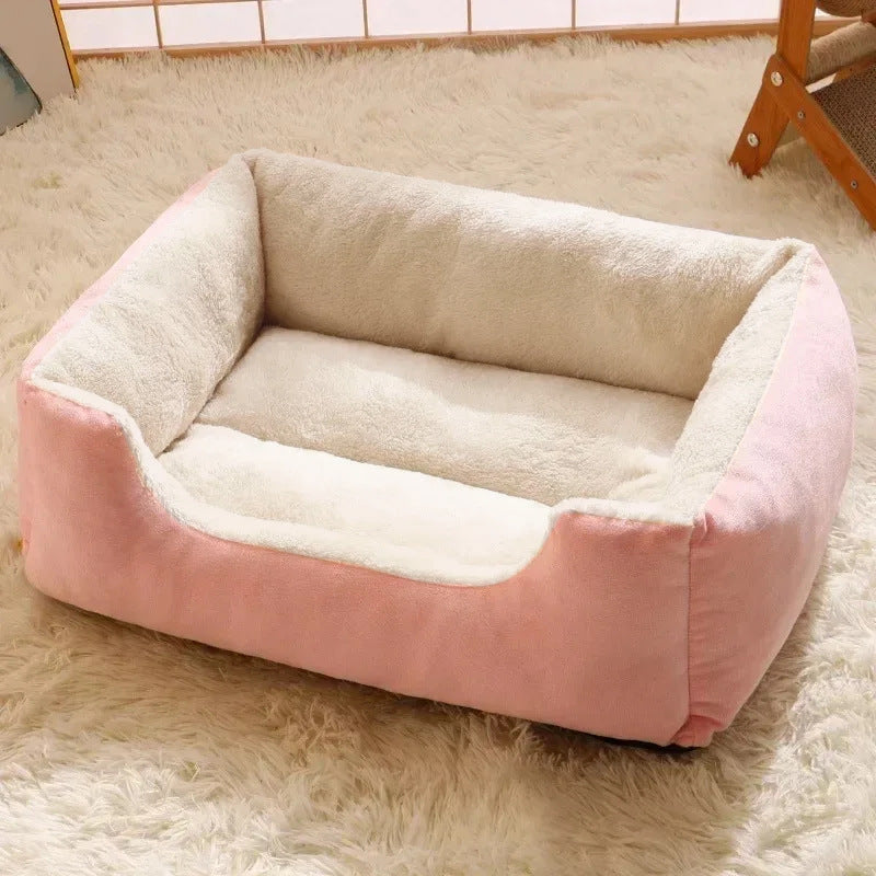 Plush pet bed shown in an available color