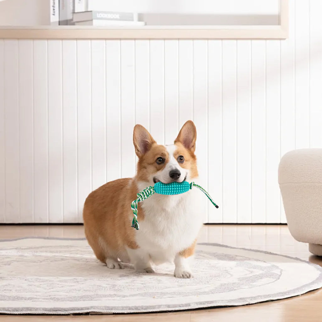Puppy corn toothbrush chew toy in pink