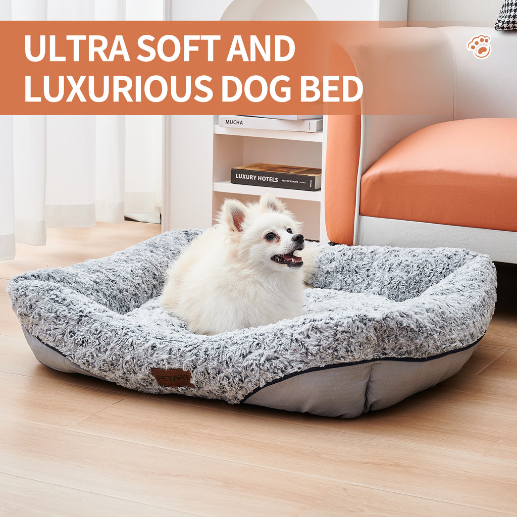 Swirl Rose Velvet Dog Bed, side view
