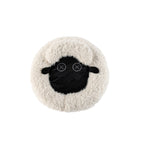 Round winter warm lamb cat bed, side view