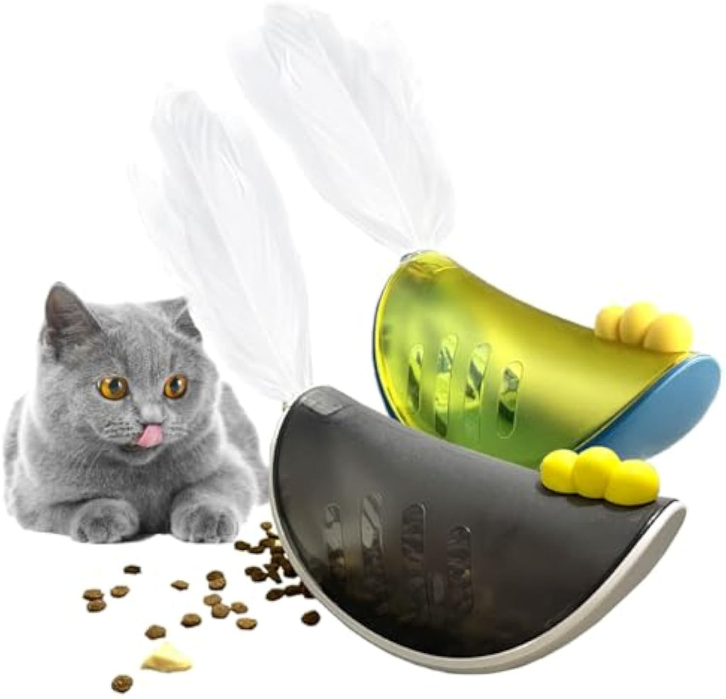 Swinging chicken cat treat toy, color variant