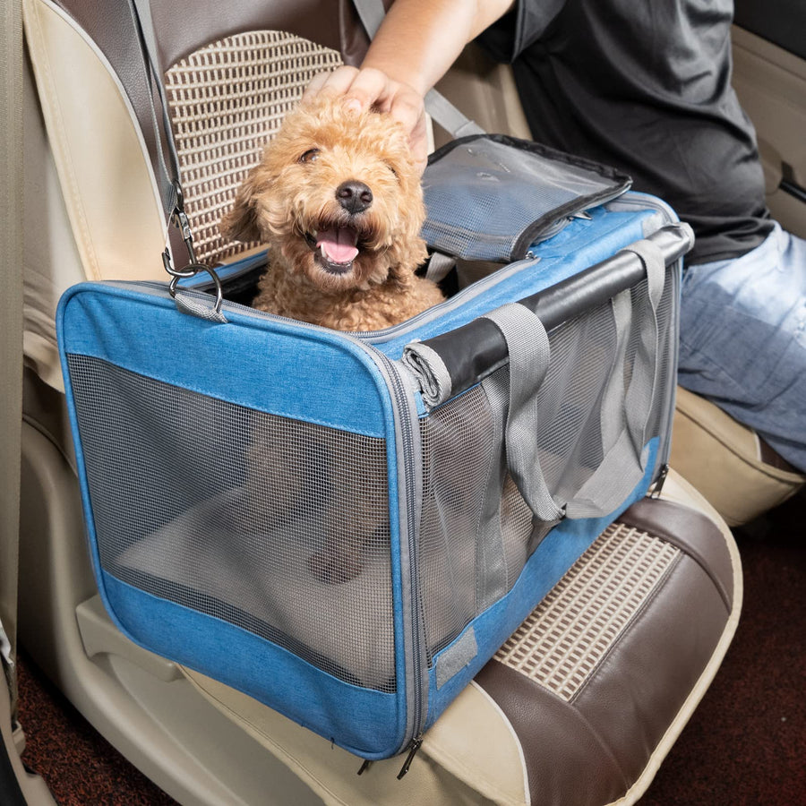 Soft-sided pet carrier for medium and large cats