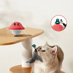 Cat wand suction cup toy shown at product size