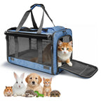 Pet carrier folded flat for storage