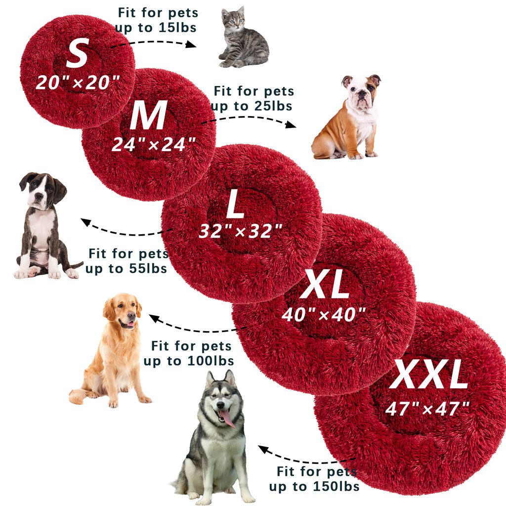 Fluffy Donut Dog Bed color option