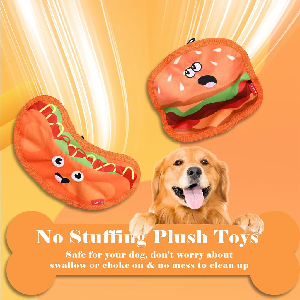 Crinkle squeaky dog toy shown in Pizza style