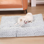 Rose velvet dog bed in grey