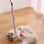 Cat wand toy pole and plush strip detail