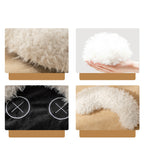 Round winter warm lamb cat bed, additional view