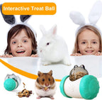 Treat dispensing tumbler toy shown with transparent compartment open