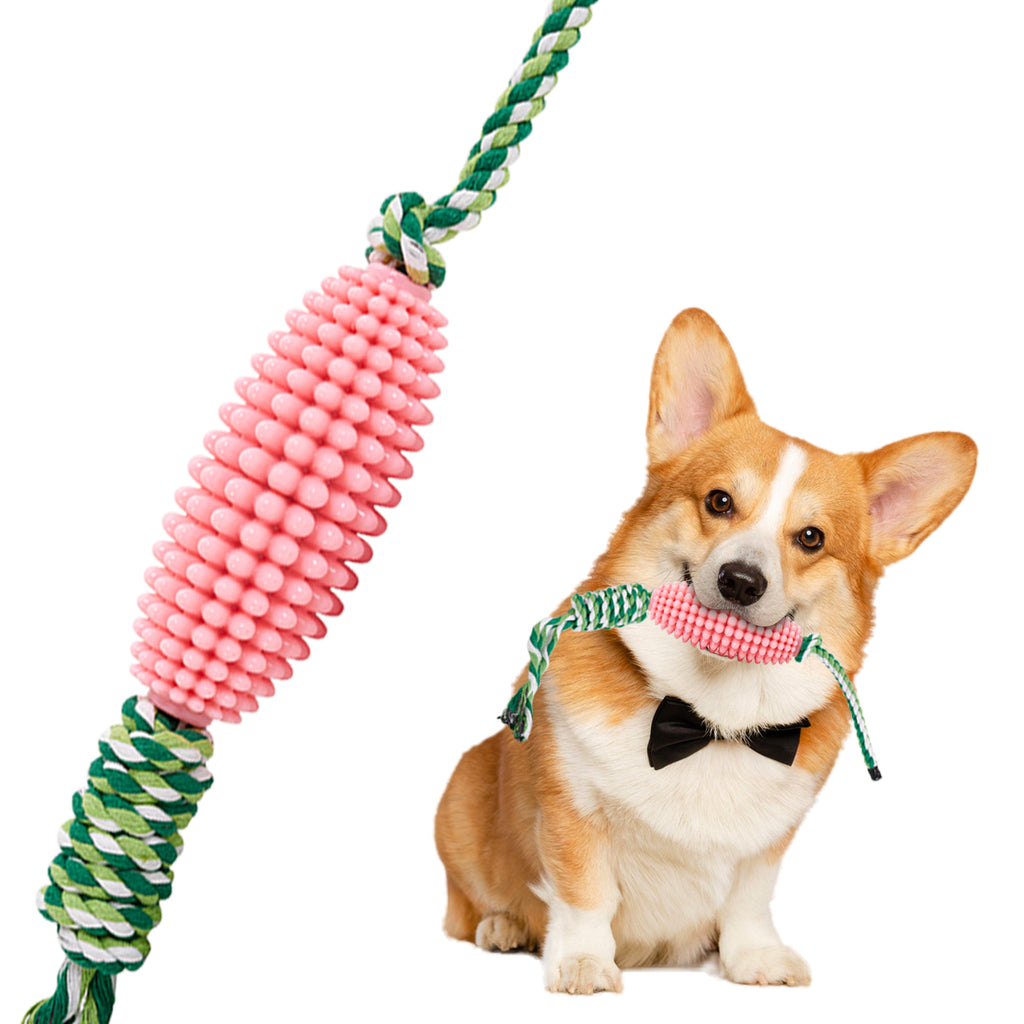 Corn-shaped puppy chew toy with zigzag molar design